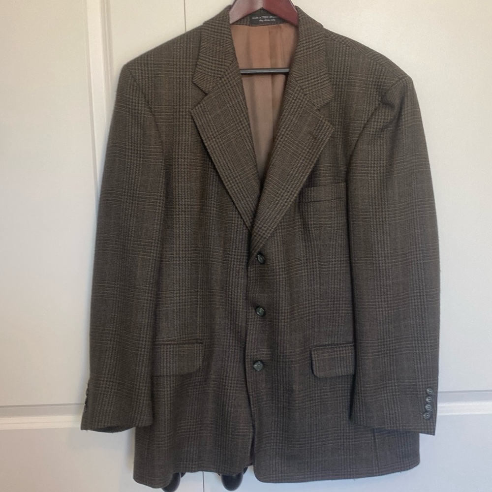 Gianfranco Ruffini Wool Brown Plaid‎ Jacket